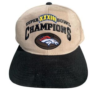 Vintage Starter Denver Broncos Super Bowl XXIII Tan Black Hat Adjustable Mens